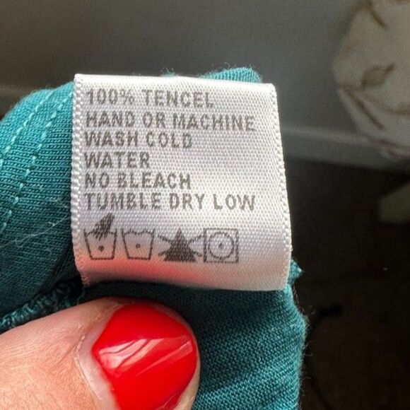 JAMES PERSE Women's Teal Color Block FoldOver Waist Mid Rise Midi Skirt Size 3/L - Picture 7 of 7